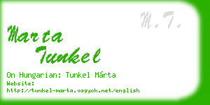 marta tunkel business card